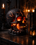 Gothic Skull Lamp – Glowing Lava Effect LED Resin Skull Light for Halloween & Dark Home Decor