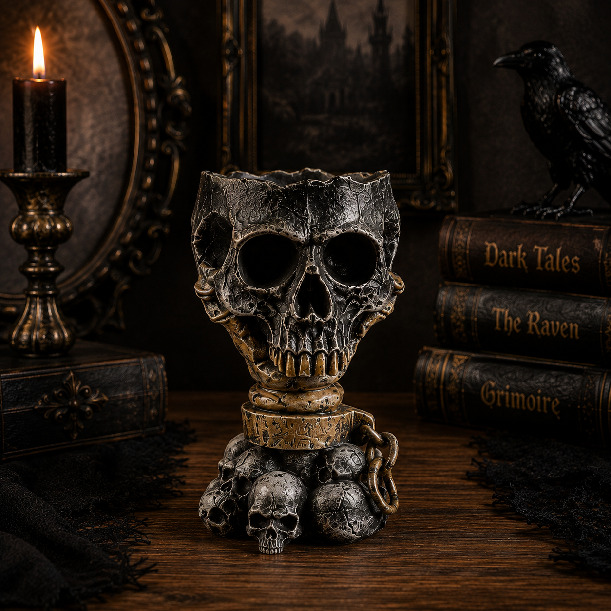 Gothic Skull Hand Vase – Resin Skeleton Flower Holder, Dark Alternative Home Decor