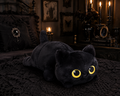 Gothic Black Cat Plush Pillow – Soft Oversized Cat Cushion, 50cm, 70cm & 90cm