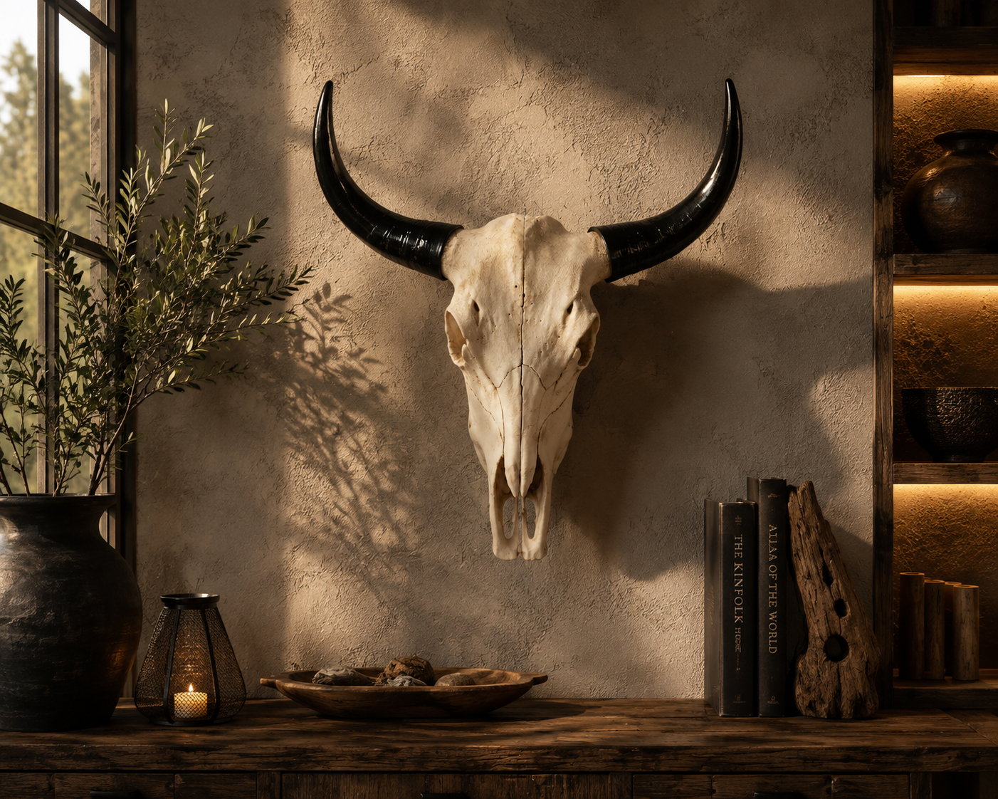 Vintage Bull Skull Wall Decor – Western Gothic Wall Accent