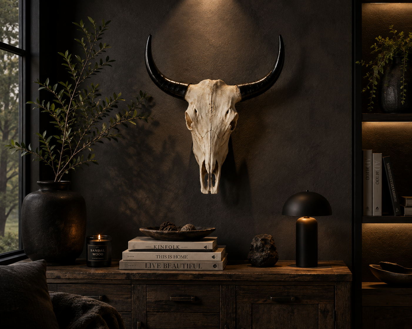 Vintage Bull Skull Wall Decor – Western Gothic Wall Accent