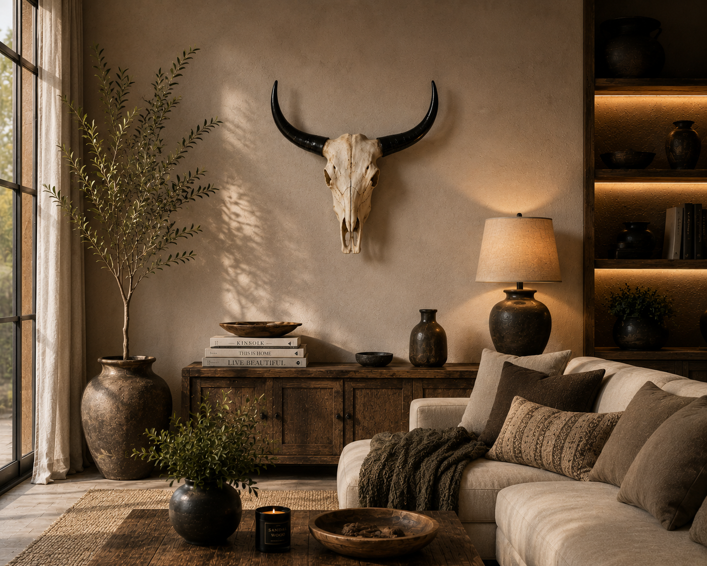 Vintage Bull Skull Wall Decor – Western Gothic Wall Accent