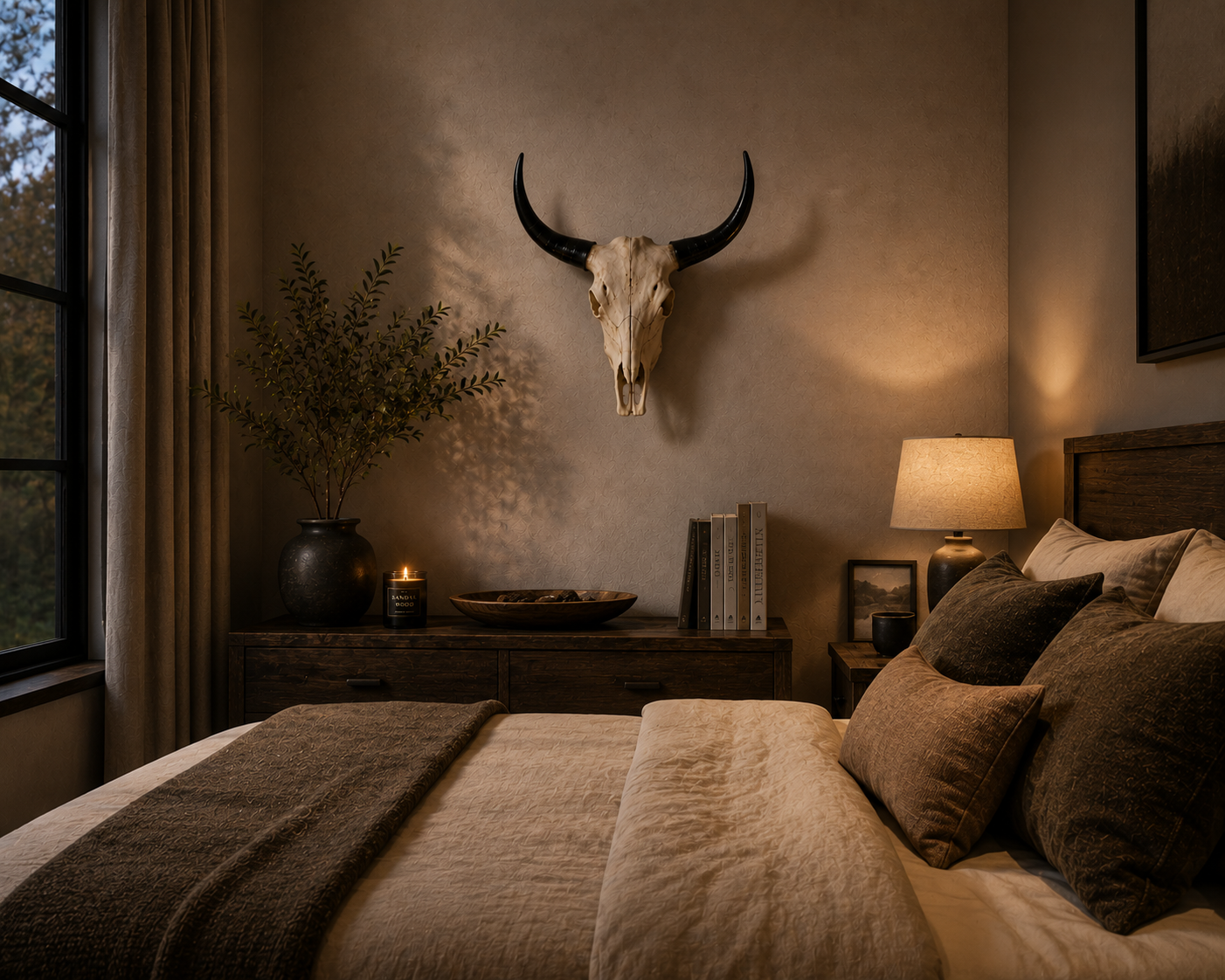 Vintage Bull Skull Wall Decor – Western Gothic Wall Accent