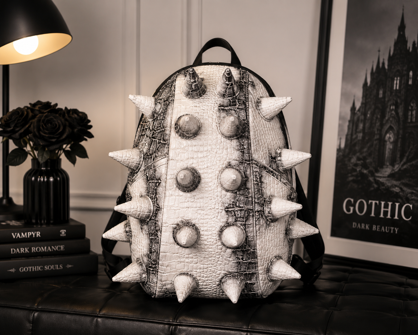 Gothic Spiked Backpack – Punk Hedgehog PU Backpack with 3D Spikes