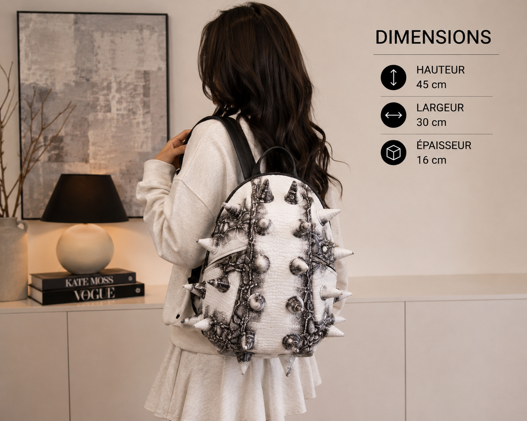 Gothic Spiked Backpack – Punk Hedgehog PU Backpack with 3D Spikes