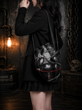 Gothic Heart Backpack – Black Chain Shoulder Bag
