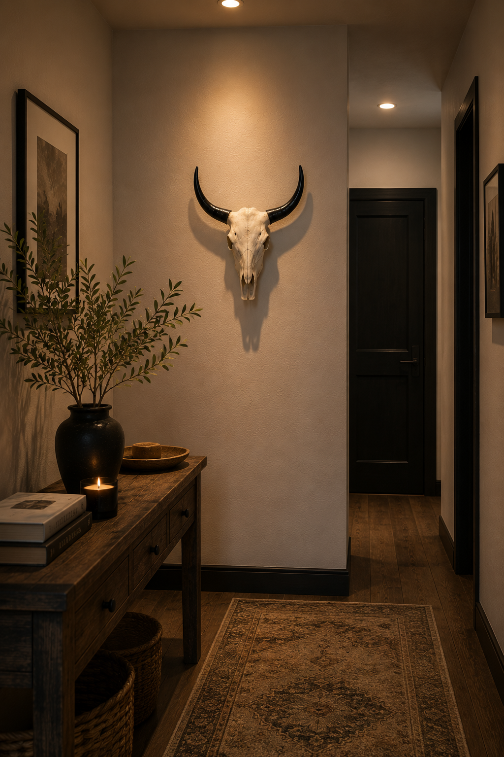 Vintage Bull Skull Wall Decor – Western Gothic Wall Accent