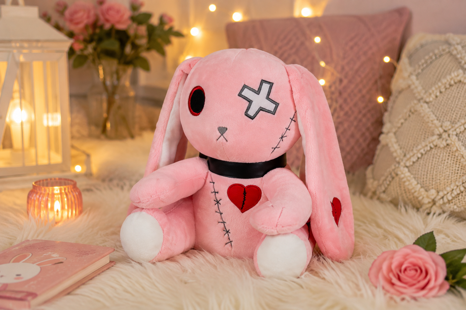 Gothic Bunny Plush – Black Voodoo Rabbit Doll